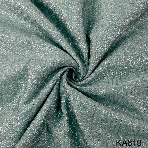 Embroidered Sequins Chanderi Fabric-KA819